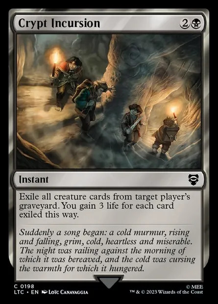 Crypt Incursion, Magic card LTC 198 — Tales of Middle-earth Commander set