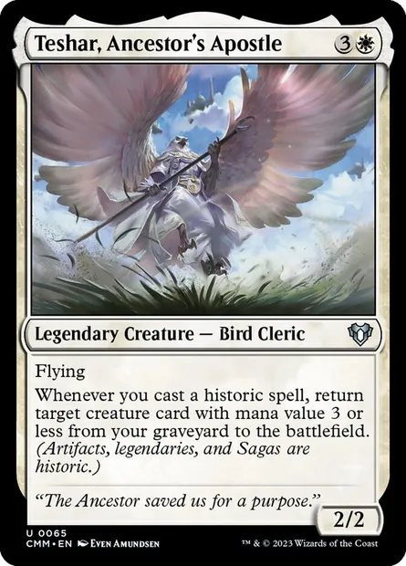 Teshar, Ancestor's Apostle, Magic card CMM 65 — Commander Masters set