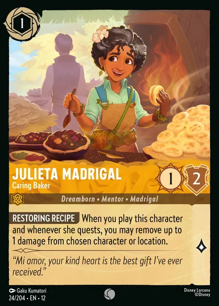 Julieta Madrigal - Caring Baker, Disney Lorcana card CH12-024 — Wilds Unknown set
