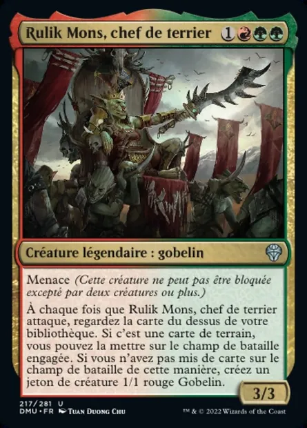 Rulik Mons, chef de terrier, carte Magic DMU 217 — extension Dominaria Uni
