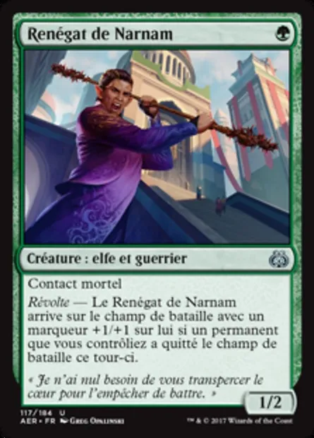 Renégat de Narnam, carte Magic AER 117 — extension La révolte éthérique