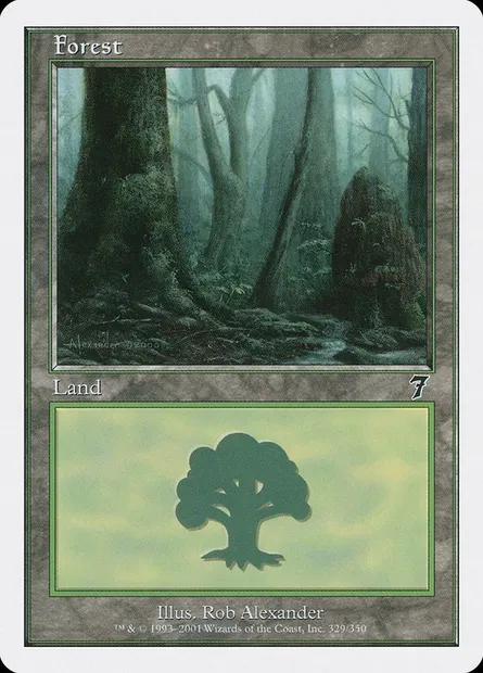 Forest, Magic card 7ED 329 — Seventh Edition set