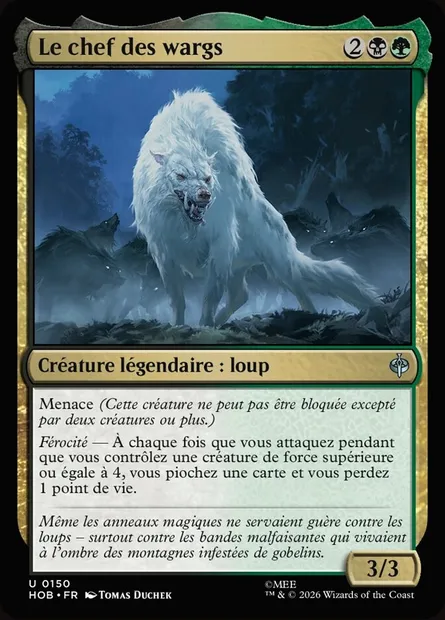 Le chef des wargs, carte Magic HOB 150 — extension The Hobbit