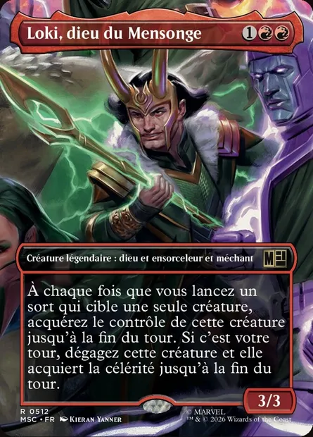Loki, dieu du Mensonge, carte Magic MSC 512 — extension Marvel Super Heroes Commander