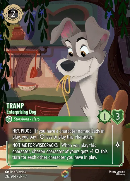 Tramp - Enterprising Dog, Disney Lorcana card CH7-212 — Archazia's Island set