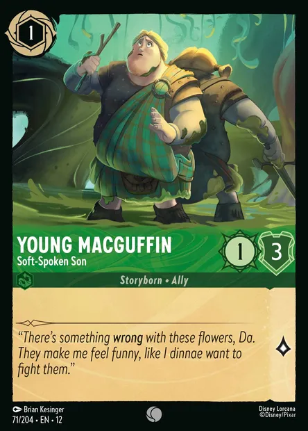 Young MacGuffin - Soft-Spoken Son, Disney Lorcana card CH12-071 — Wilds Unknown set