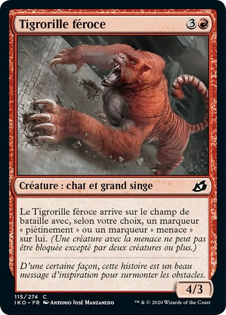Tigrorille féroce, carte Magic IKO 115 — extension Ikoria: Lair of Behemoths