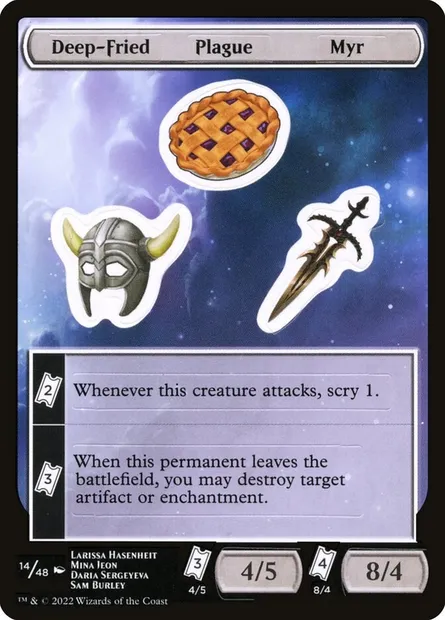 Deep-Fried Plague Myr, Magic card SUNF 14 — Unfinity Sticker Sheets set