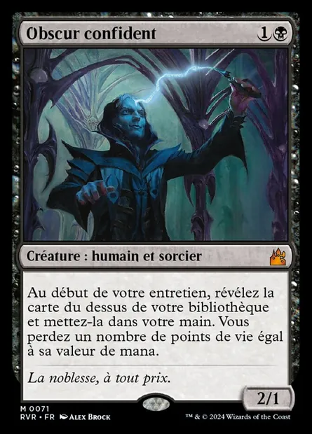 Obscur confident, carte Magic RVR 71 — extension Ravnica Remastered