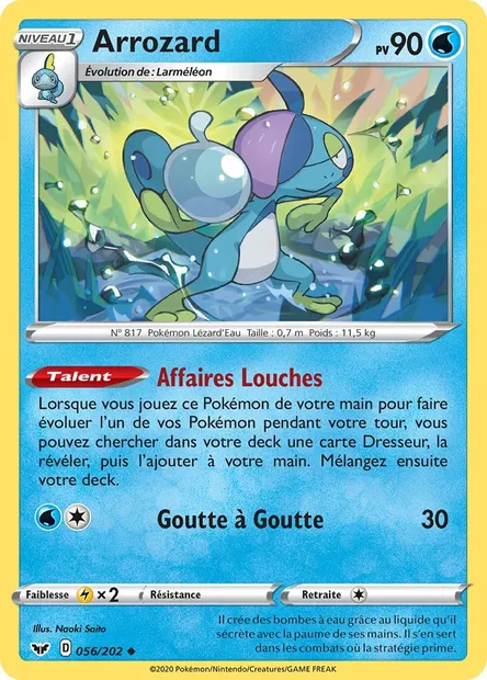 Arrozard, carte Pokémon SSH 56 — extension Épée et Bouclier