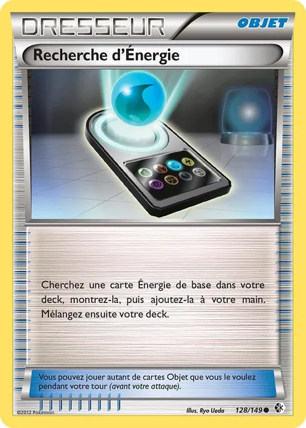 Recherche d’Énergie, carte Pokémon BCR 128 — extension Frontières Franchies