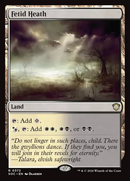 Lande fétide, carte Magic SOC 372 — extension Secrets of Strixhaven Commander