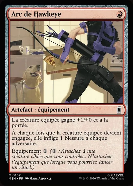 Arc de Hawkeye, carte Magic MSH 132 — extension Marvel Super Heroes