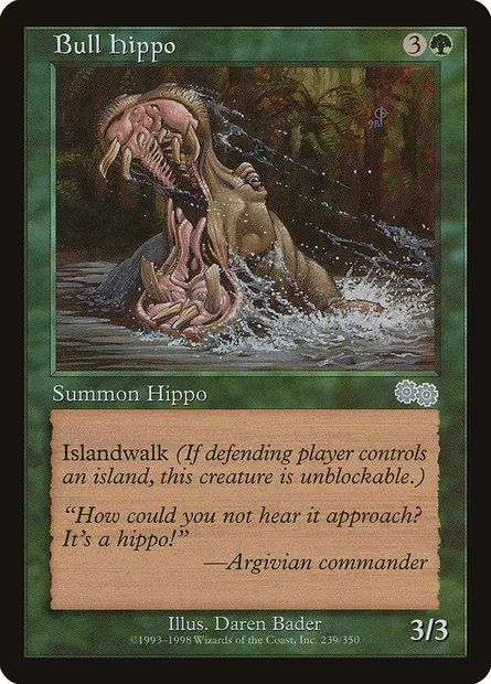 Bull Hippo, Magic card USG 239 — Urza's Saga set