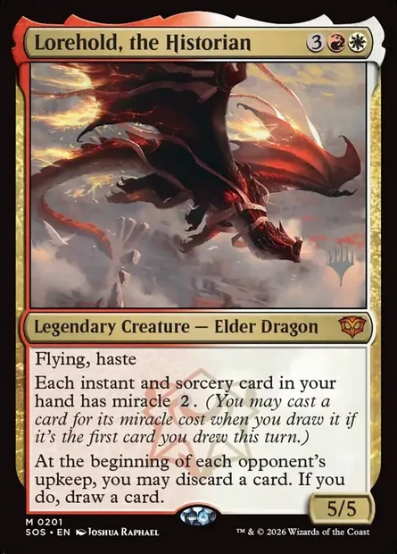 Lorehold, the Historian, Magic card PSOS 201p — Secrets of Strixhaven Promos set