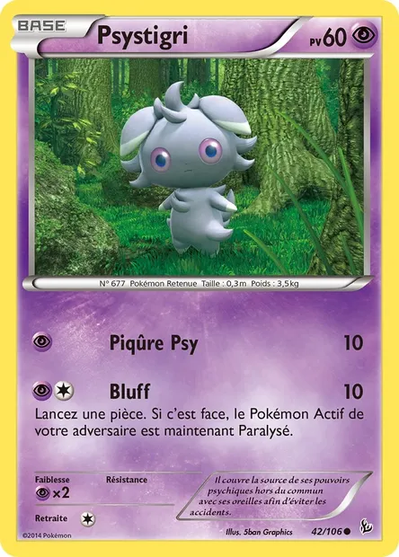 Psystigri, carte Pokémon FLF 42 — extension Étincelles