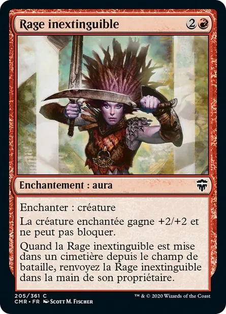 Rage inextinguible, carte Magic CMR 205 — extension Commander Legends