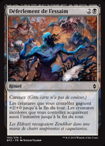 Déferlement de l'essaim, carte Magic BFZ 100 — extension La bataille de Zendikar