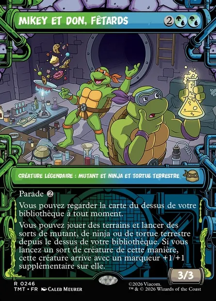 Mikey et Don, fêtards, carte Magic TMT 246 — extension Teenage Mutant Ninja Turtles