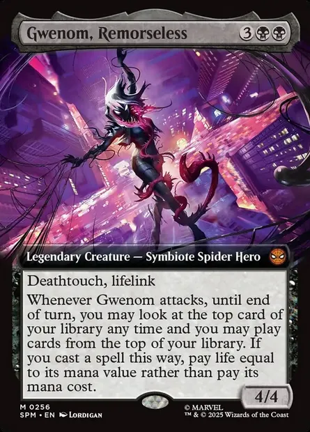 Gwenom, Remorseless, Magic card SPM 256 — Marvel's Spider-Man set