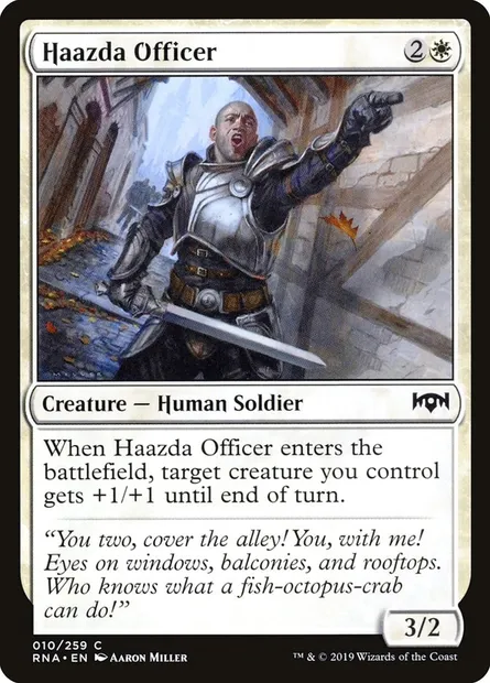 Haazda Officer, Magic card RNA 10 — Ravnica Allegiance set