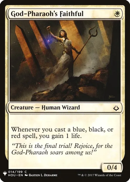 God-Pharaoh's Faithful, Magic card PLST HOU-14 — The List set