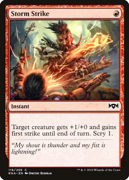 Storm Strike, Magic card RNA 119 — Ravnica Allegiance set