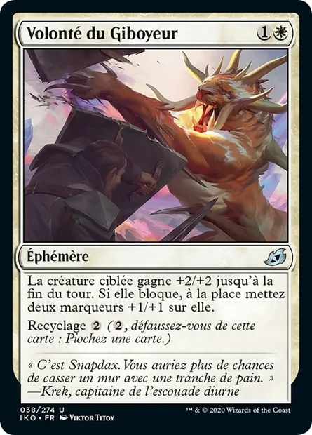 Volonté du Giboyeur, carte Magic IKO 38 — extension Ikoria: Lair of Behemoths