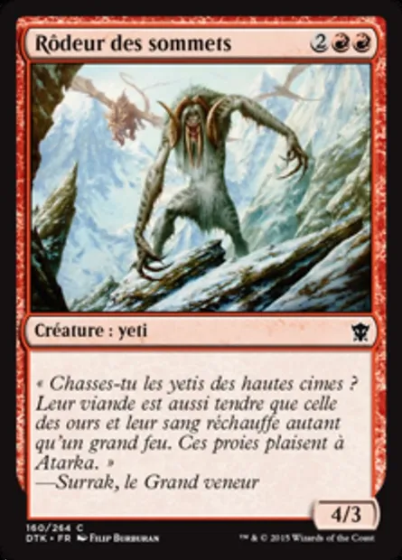 Rôdeur des sommets, carte Magic DTK 160 — extension Les Dragons de Tarkir