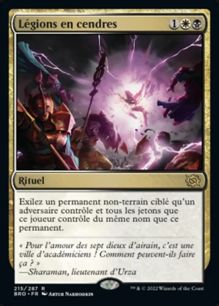 Légions en cendres, carte Magic BRO 215 — extension La Guerre Fratricide