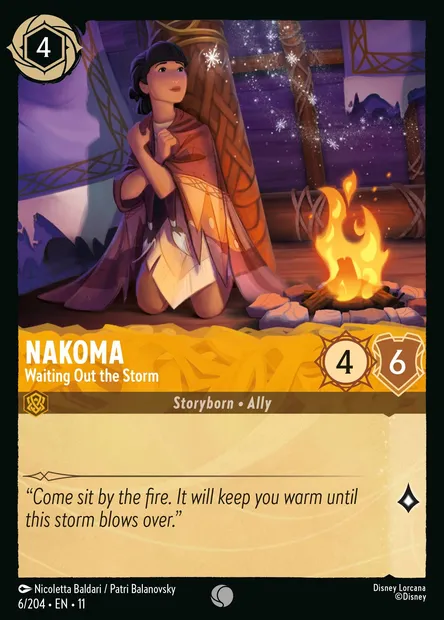 Nakoma - Waiting Out the Storm, Disney Lorcana card CH11-006 — Winterspell set