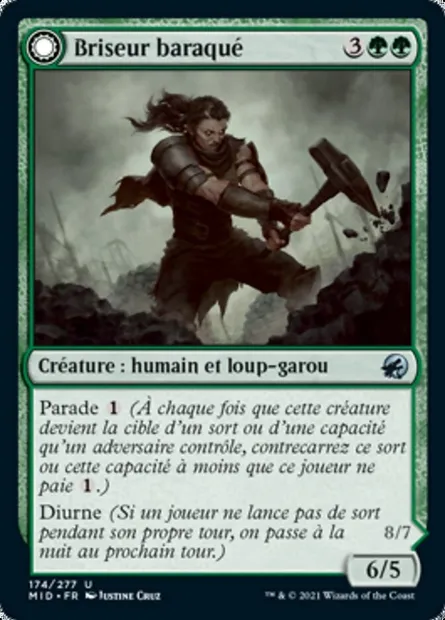 Briseur baraqué // Démolisseur Noiresouche, carte Magic MID 174 — extension Innistrad : chasse de minuit