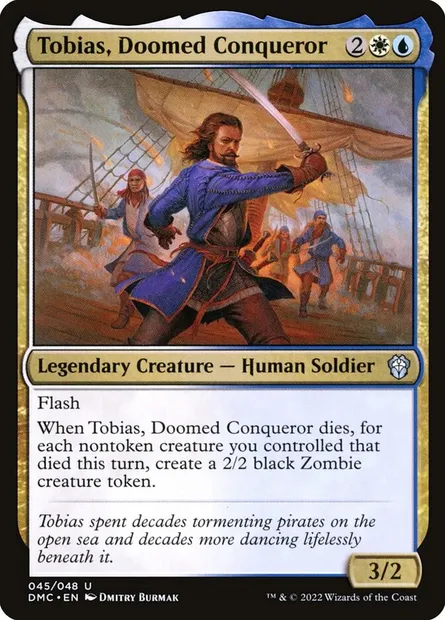 Tobias, Doomed Conqueror, Magic card DMC 45 — Dominaria United Commander set