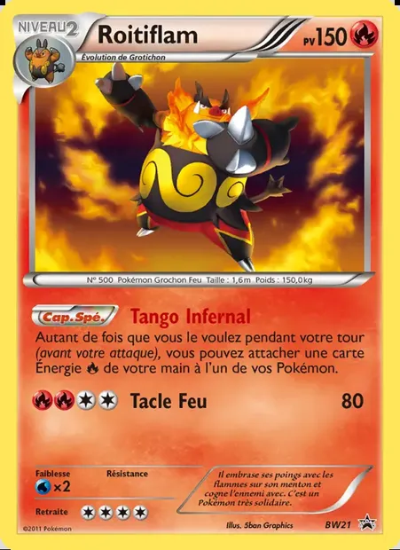 Roitiflam, carte Pokémon BW 21 — extension Promo BW