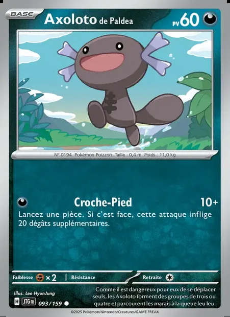 Axoloto de Paldea, carte Pokémon JTG 093 — extension Aventures Ensemble