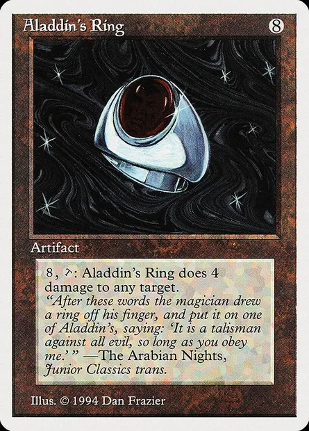 Aladdin's Ring, Magic card SUM 232 — Summer Magic / Edgar set