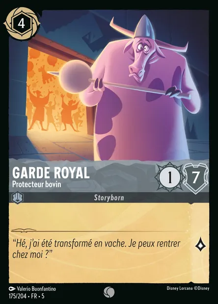 Garde royal - Protecteur bovin, carte Disney Lorcana CH5-175 — extension Ciel Scintillant