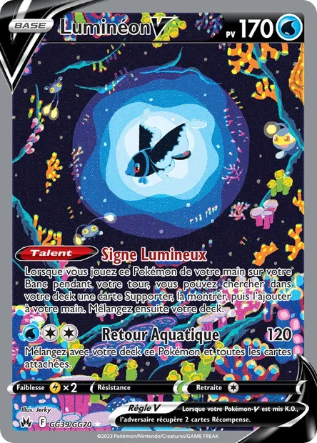 Luminéon V, carte Pokémon CRZ GG39 — extension Zénith Suprême