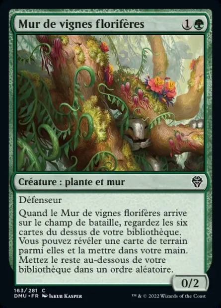 Mur de vignes florifères, carte Magic DMU 163 — extension Dominaria Uni