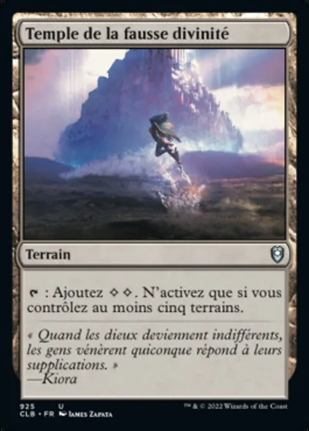 Temple de la fausse divinité, carte Magic CLB 925 — extension Commander Légendes : la bataille de la Porte de Baldur