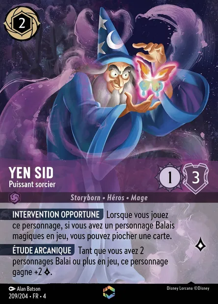 Yen Sid - Puissant sorcier, carte Disney Lorcana CH4-209 — extension Le Retour d'Ursula