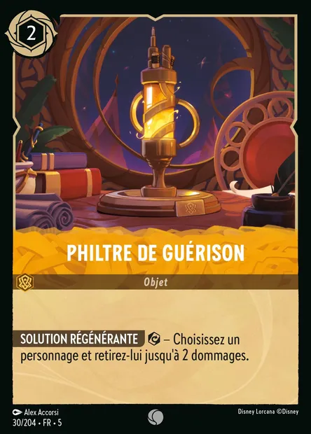 Philtre de guérison, carte Disney Lorcana CH5-030 — extension Ciel Scintillant