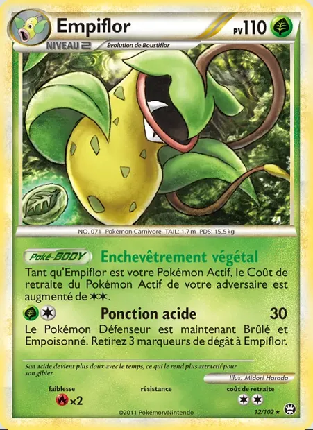 Empiflor, carte Pokémon TM 12 — extension Triomphant