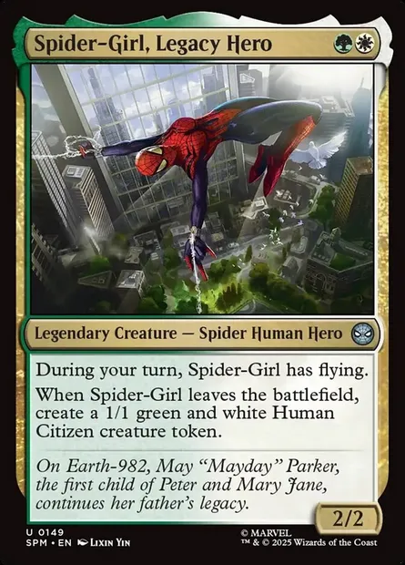 Spider-Girl, Legacy Hero, Magic card SPM 149 — Marvel's Spider-Man set