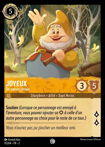 Joyeux - De nature joviale, carte Disney Lorcana CH2-011 — extension L'Ascension des Floodborn