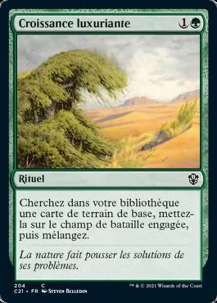 Croissance luxuriante, carte Magic C21 204 — extension Commander 2021