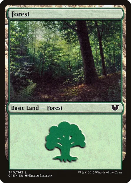 Forest, Magic card C15 340 — Commander 2015 set