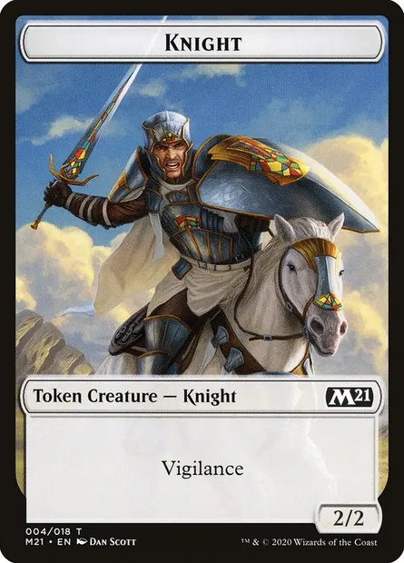 Knight, carte Magic TM21 4 — extension Core Set 2021 Tokens