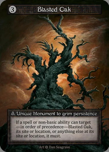Blasted Oak, carte Sorcery ALP 298 — extension Alpha