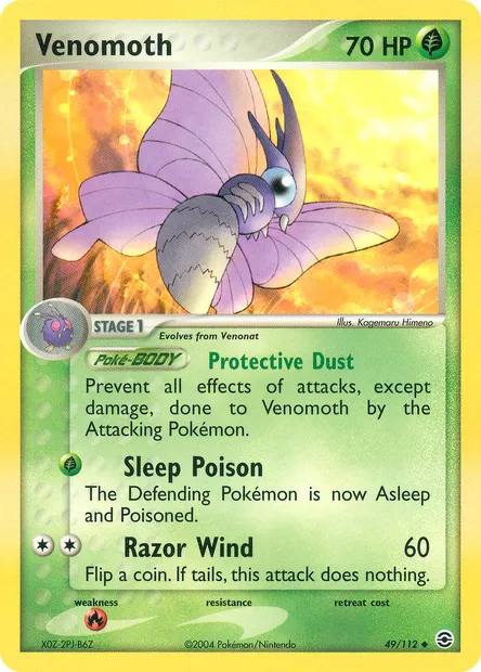 Venomoth, Pokémon card RG 49 — FireRed & LeafGreen set